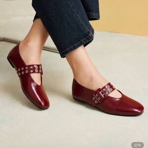 Women's Burgundy Mary Jane Flats